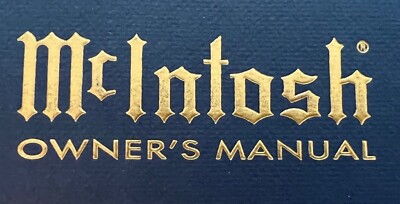 MCINTOSH OWNER'S MANUALS - ORIGINAL