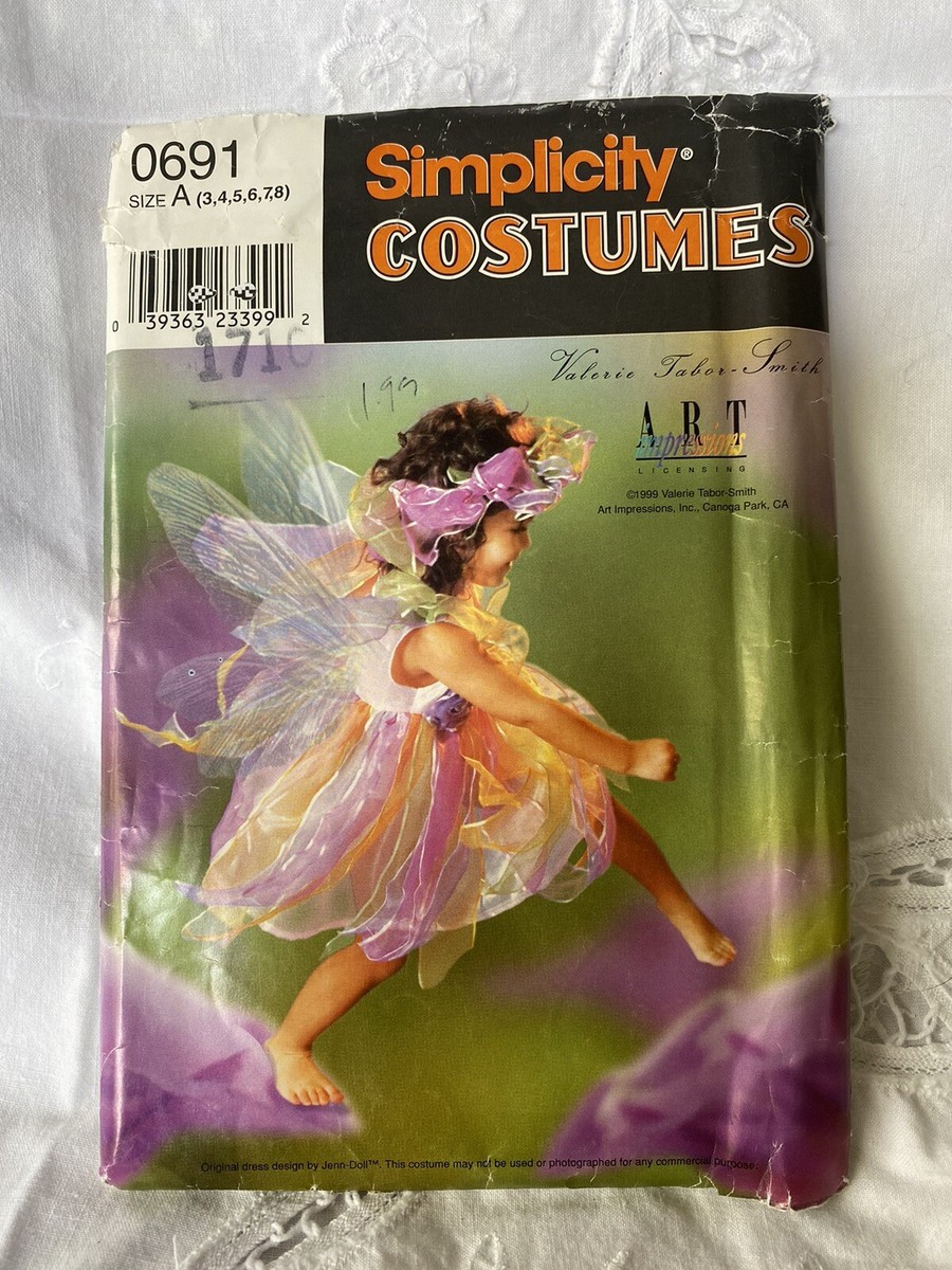 Girl's Fairy Dress with Wings Costume Sewing Pattern UNCUT Size 3 4 5 6 7 8  | eBay