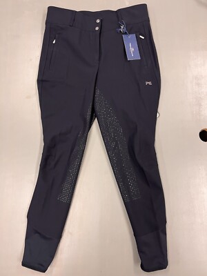 Premier Equine ''Carapello'' Navy Full Seat Breeches w Silicone Seat. Size 32