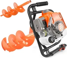72CC 2-Stroke Post Hole Digger Gas Powered Earth Auger Borer Ground 6" 10" Bits