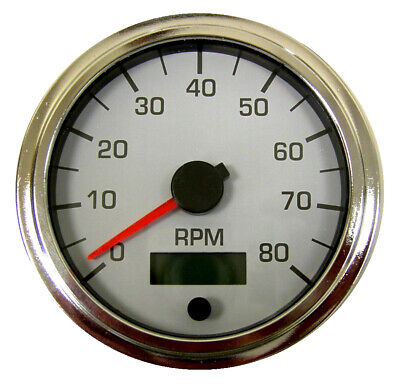 8K RPM Tachometer 001-TA-BC 3-3/8"/86mm,LED light programmable black/chrome