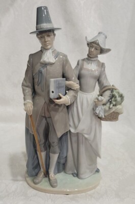 LLADRO PILGRIM COUPLE FIGURINE #5734 Rare Made In  SPAIN RETIRED RARE