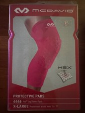 McDavid HEX Protective KNEE PADS Padded Leg SLEEVES Mens X-Large Pink PAIR