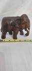 Wood Carved Elephant Statue Figurine Lucky Trunk Up — photo 1