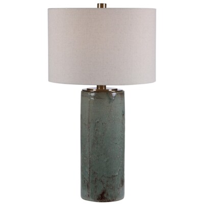 Uttermost 1 Light Callais Crackled Aqua Table Lamp - 28333