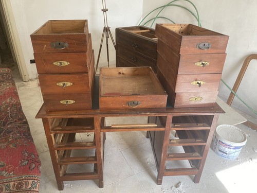 Scrivania Antica Stile Liberty Mogano Ante Italia XX Secolo Originale - Foto 4 di 7
