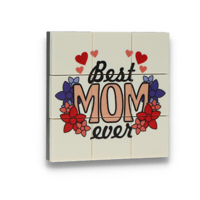 Bedrucktes LEGO Puzzle klein best mom ever - Beste Mama Muttertag weiss NEU 