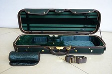 Luxury Royal Wooden Violin Case Sturdy Durable 3.2kg Green Color Free Shipping