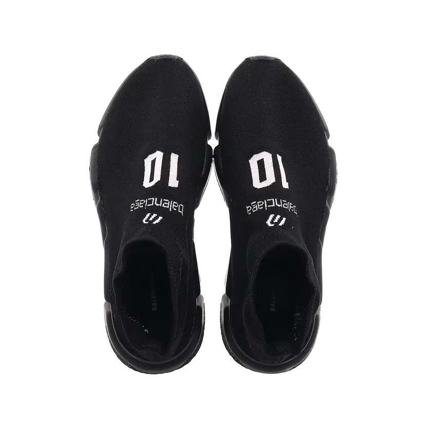 Balenciaga Speed 10 Sneakers Black White Lightweight Comfortable Shoes thumbnail 7