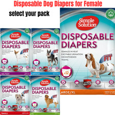 Simple Solution Disposable Female Puppy/Dog Diapers Super Absorbent Leak-Proof