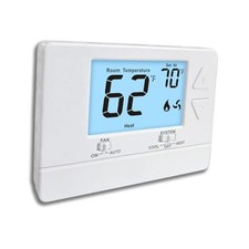 NonProgrammable Thermostat for Home,Single-Stage Systems,Digital Energy White