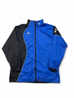 Vintage 90s Kelme FC Napoli full zip windbreaker jacket black blue XL mens