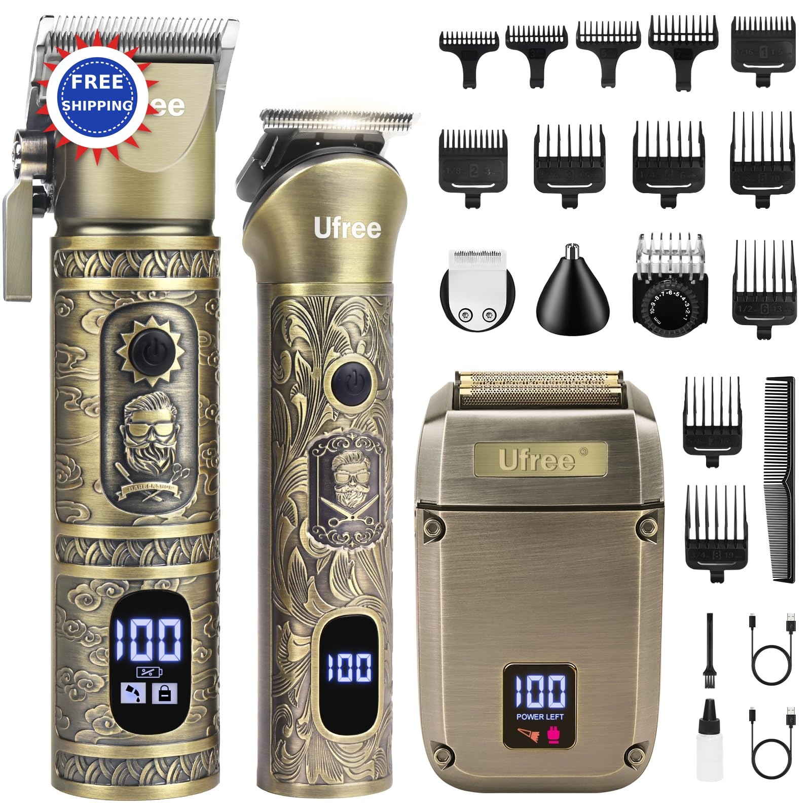 Ufree Beard Trimmer Hair Clippers Mens Shaver Electric Razor