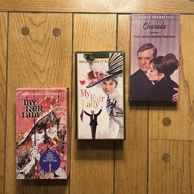 Lot of 3 Audrey Hepburn VHS Films My Fair Lady (2 Copies) & Charade w Cary Grant