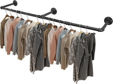 Industrial Pipe Clothes Rack, Heavy Duty Detachable Iron Garment Rack Wall Mount