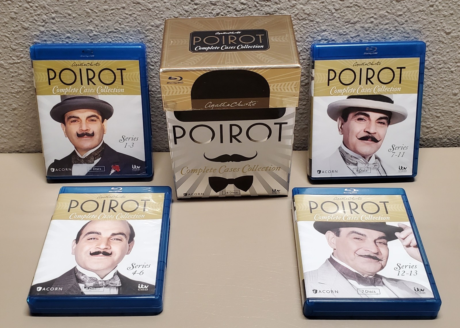 Poirot Blu-Ray Complete Cases Collection Agatha Christie 28 Disc Set Mystery