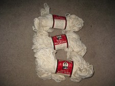 Lot 3 70 Yards Each Aunt Lydia's Heavy Rug Yarn 21 White
