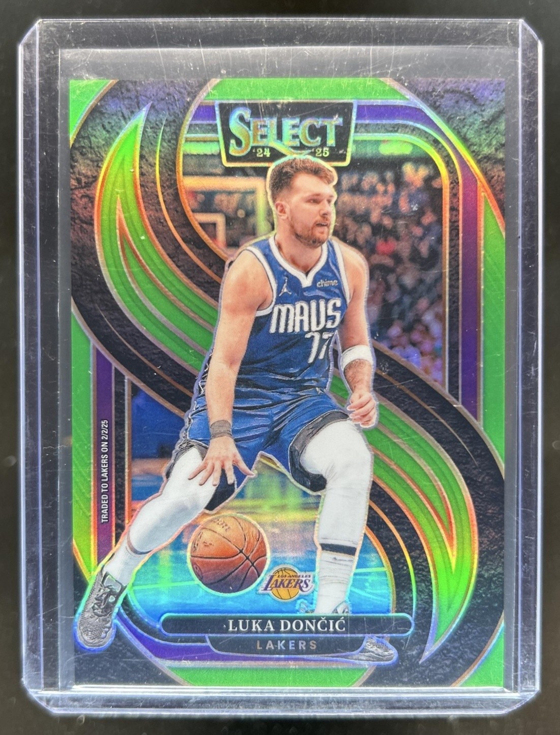 2024-25 Panini Select Luka Doncic Premier Neon Green Prizm #/75 Lakers