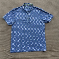 William Murray Polo Shirt Men Large Navy Polyester Bike Caddy Golf Golfing.