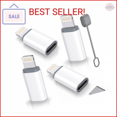 USB C Type C to Lightning Adapter MFi Certified 4 Pack 27W Fast Charging Support