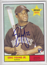 2010 Topps Heritage Eric Young Jr. RC Rookie Card Auto Signed Autographed 209