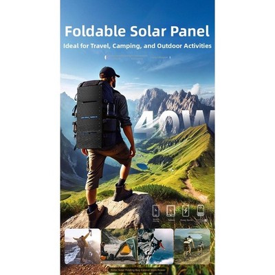 Sunlight Energy 40W Faltbares Solarpanel USB C Solarladegerät für Campingausfl