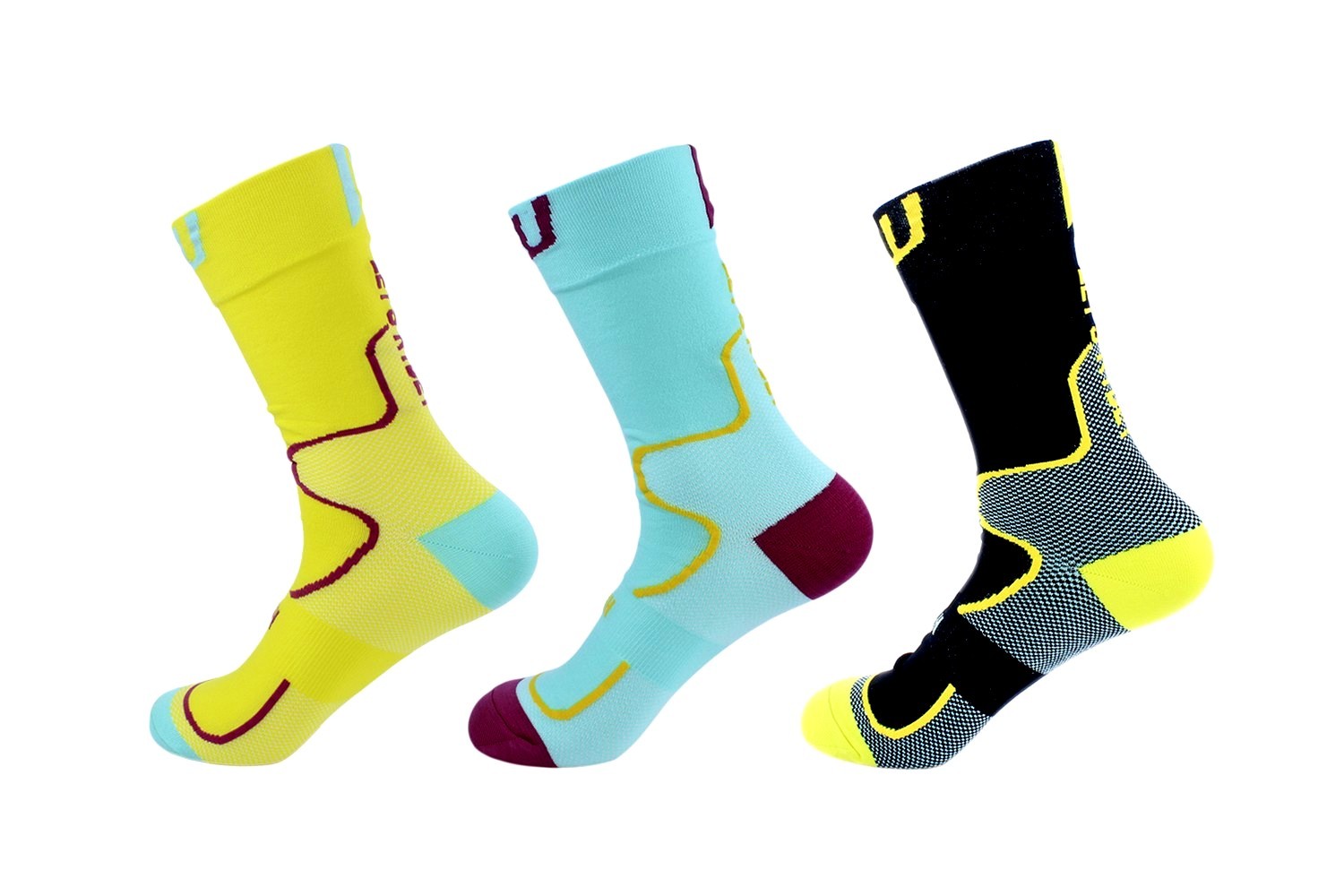 Swish Cooling Max Road MTB Cycle Bike Socks 3-Pair Of Pack In 3-Colors L-Size