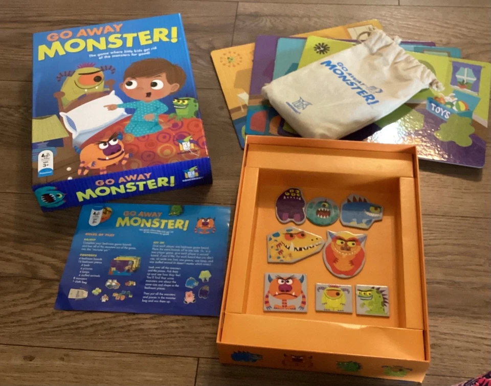 Go Away Monster! Board Game 100% COMPLETE Preschool Kids Learn Gamewright 2016 - Image 3 of 4