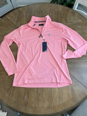 William Murray Chip Shot 1/4 Zip Pullover Pink Performance Golf