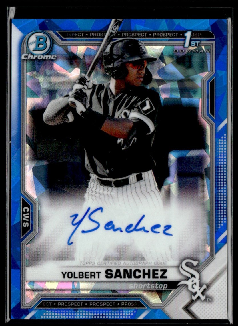 Yolbert Sanchez 2021 Bowman Chrome Sapphire Edition Auto #BSPA-YS Chicago White