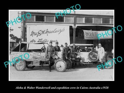 Aloha Wanderwell & World Tour Crew Cairns Qld C1928 Historic Old Photo