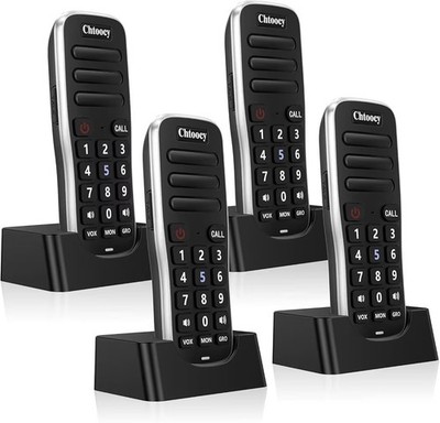 Chtoochy 4 Pack Intercoms Wireless for Home, 1 Mile Long Range for House Office