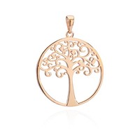 KettenanhäNger Baum Des Lebens 925 Silber Rosegold Vergoldet 22Mm Lebensbaum