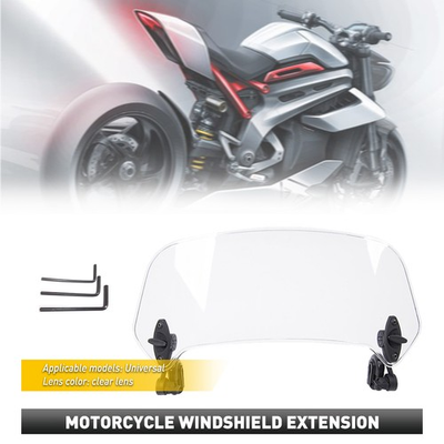 #ad Clear Windshield screen Motorcycle Wind Deflector Extension Universal Spoiler $21.84