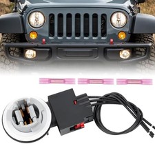Front Turn Signal Light Lamp Connector Socket Wiring Harness Kit Fit for Jeep