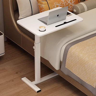 Mesa de noche con ruedas ocultas y portavasos Mesita de noche ajustable