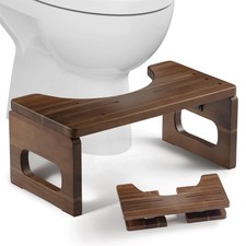 Foldable Poop Stool, Acacia Wood Toilet Stool for Potty Training, 7 Inch Coll...