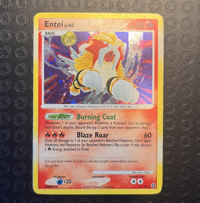 Entei #4 Secret Wonders LP Holo Bleed Swirls Pokemon TCG Card Ryo Ueda