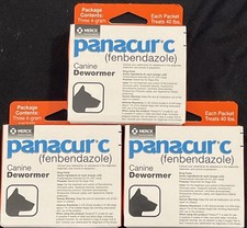 3x Panacur C 4 gram Canine 40lbs Dewormer Treatment JUNE 2027  9 packets total