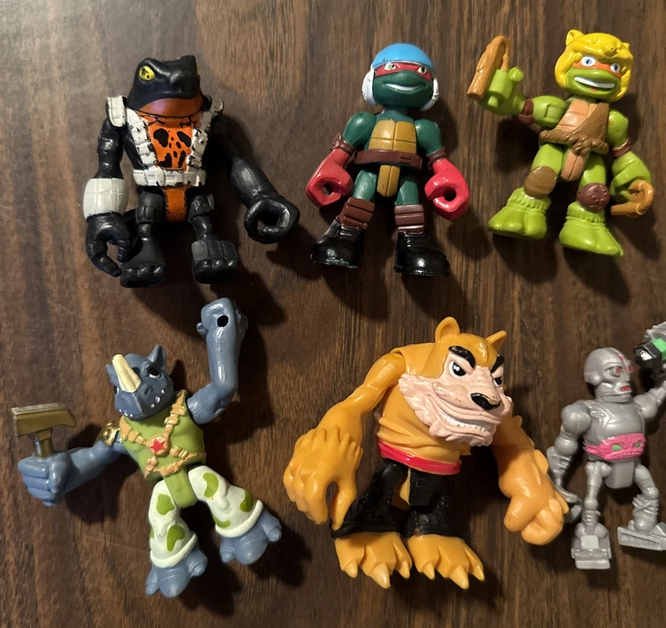 Lote de 11 bonecos TMNT Teenage Mutant Ninja Turtle Half Shell Heroes vilão - Imagem 2 de 4