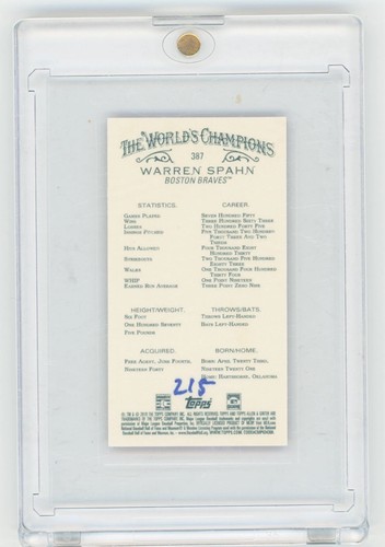 2019 Topps Allen & Ginter X Warren Spahn Red Mini /5 RARE !!! - Picture 2 of 2