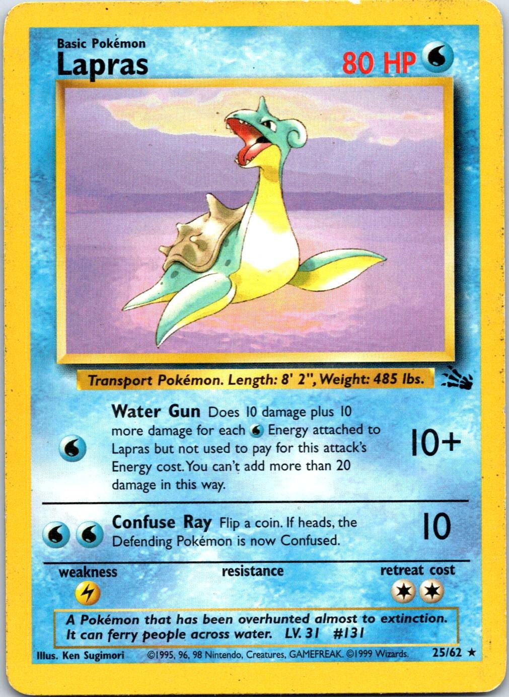 Lapras (25) Rare Fossil 25/62 LP