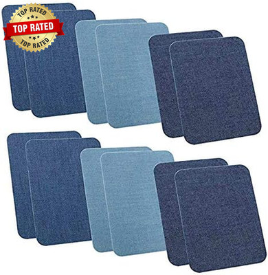 Pack of 12Pcs Iron on Denim Patches for Jeans Clothing Repair Elbow Pants Knees