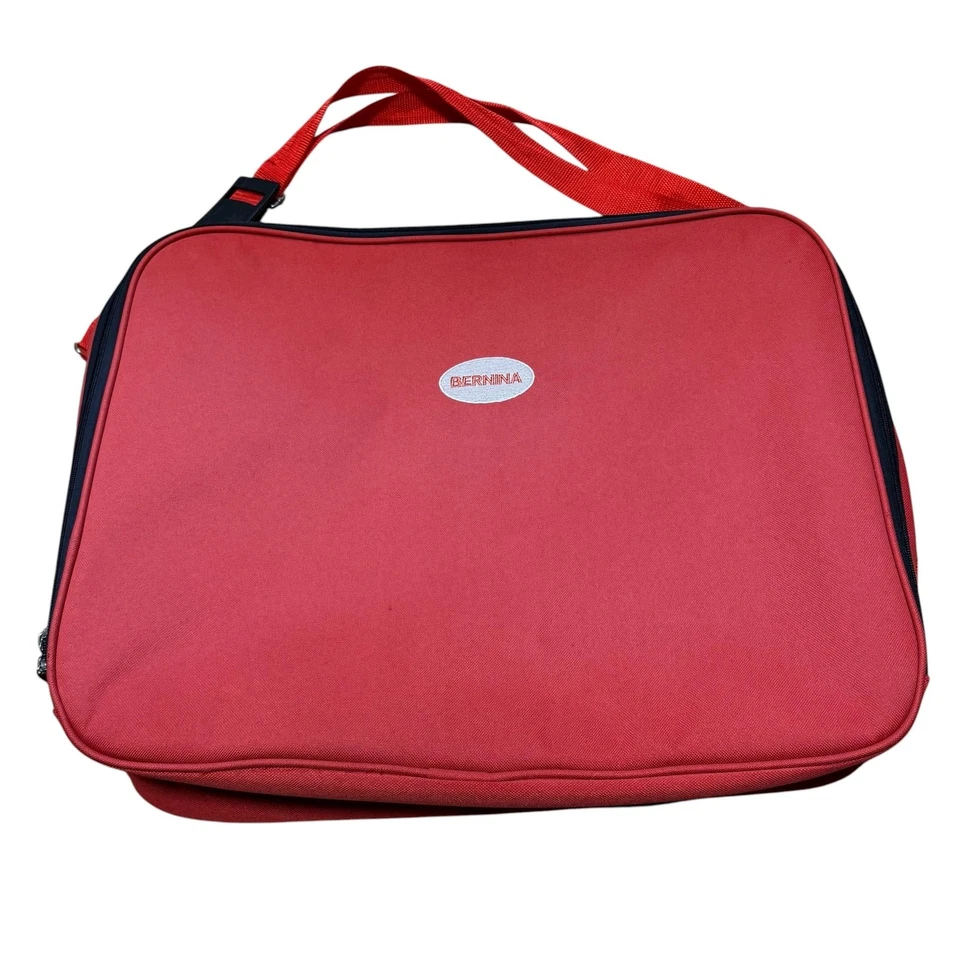Bernina Sewing Machine Carry Case Bag Red Shoulder Strap Organizer Covers Set - image 2 of 4