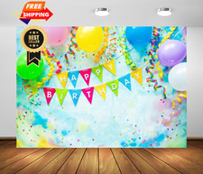 BELECO 7x5ft Fabric Happy Birthday Backdrop Kids 7x5FT, Birthday-01