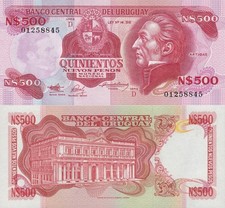 Uruguay 500 Nuevos Pesos ND 1991 P 63A Serie D UNC