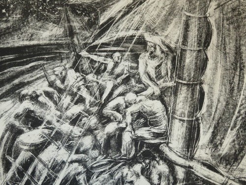 CHARLES CLEMENT (1889-1972) LARGE LITHO ORIGINAL MARINE SAIL ADVENTURERS 1931 - Picture 3 of 5