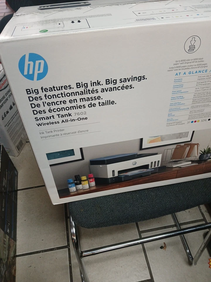 HP Smart Tank 7602 All-in-One InkJet Printer, Color Mobile Print, Copy, Scan NEW - Image 2 of 4