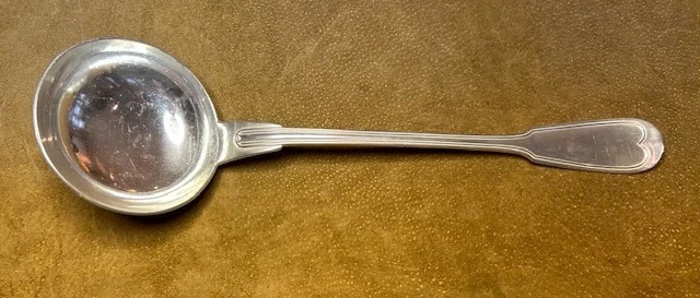 Antique Fiddle & Thread ladle by French Silversmith Charles Halphen
