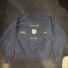 Kanye West 'Ye Jesus Is King' Crewneck Sweatshirt Blue, Size M